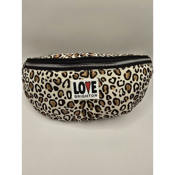 BRIGHTON Wild Cat Leopard Crossbody Belt Fanny Pack Belt Bag Britney Drumheller - Picture 3 of 11